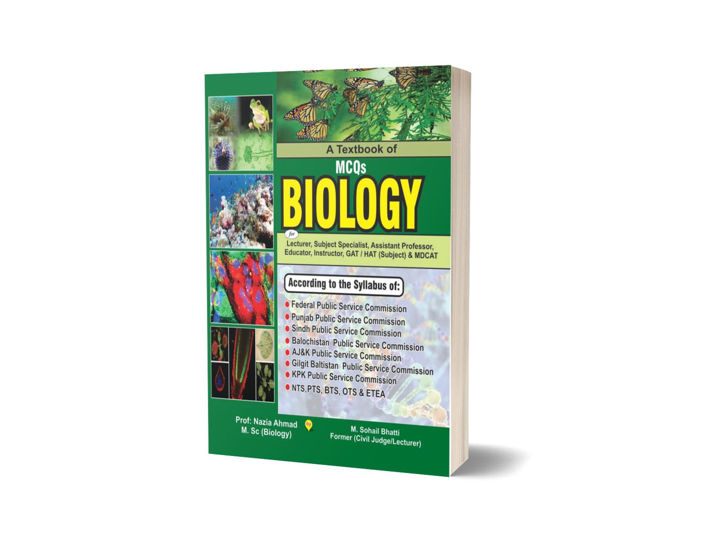 Biology MCQs Objective Lecturership NTS & All Public Service By M Sohail Bhatti-Books-Maktaba Sultan e Alamgir