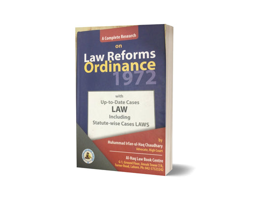 Law reforms ordinance with upto date cases By Muhammad Irfan ul Haq Chaudhry-Books-Maktaba Sultan e Alamgir