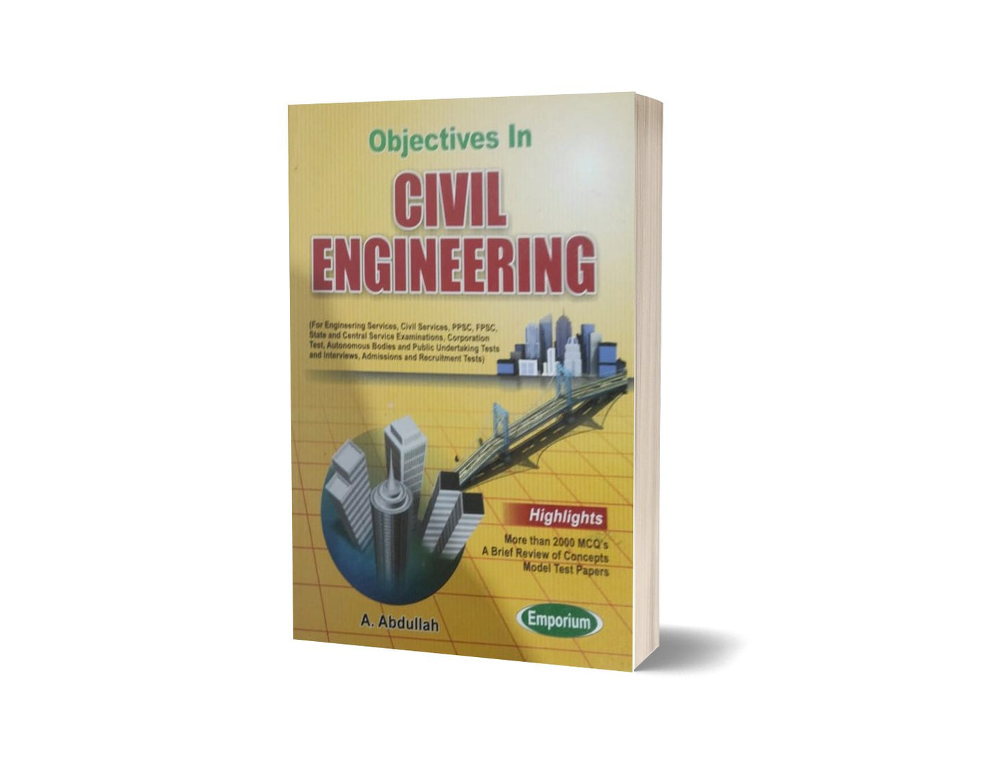 Objective in Civil Engineering By A. Abdullah – Emporium Publisher-Books-Maktaba Sultan e Alamgir