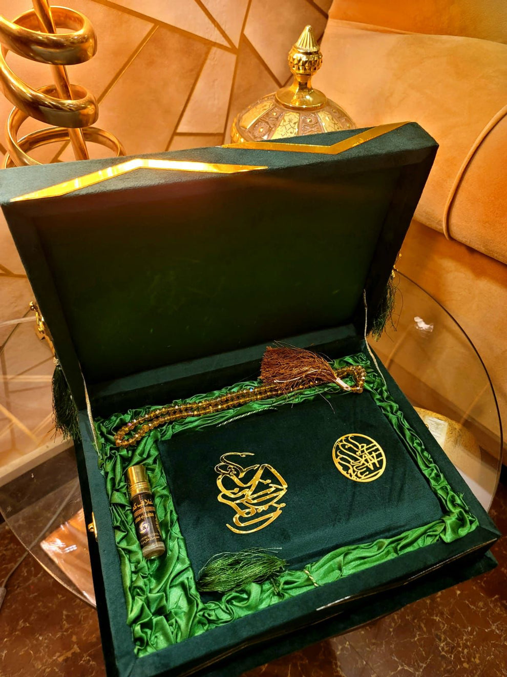 Velvet Bridal Quran Set (Ittar , Tasbeeh , Velvet Quran , Velvet Rahal Box