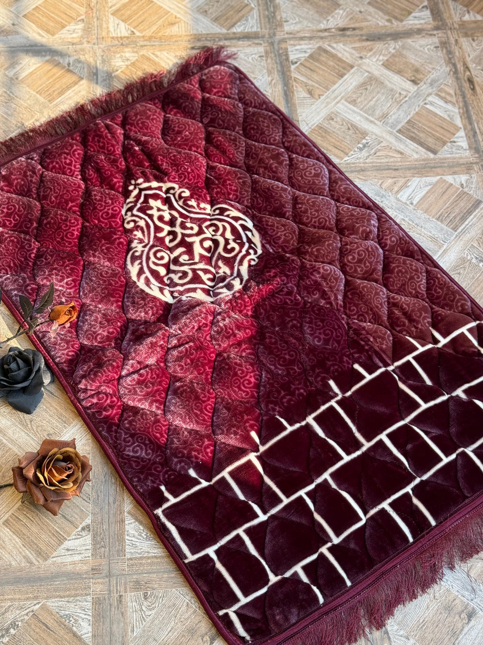 Nafees Quran Set Purple Transparent Set ,Velvet Rahal, Velvet Box , Ittar , Tasbeeh , Counter , Prayer Mat