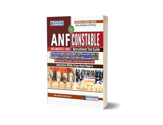 Anti-Narcotics Force Constable ( ANF-CONSTABLE) Recruitment Test Guide By Dogar Publisher-Books-Maktaba Sultan e Alamgir