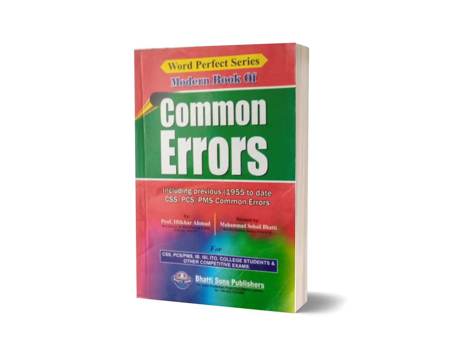 Modern Book Of Common Errors For CSS.PMS-PCS By Muhammad Sohail Bhatti-Books-Maktaba Sultan e Alamgir