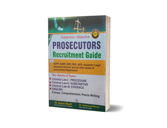 Subjective / Objective Prosecutors Recruitment Guide By Muhammad Sohail Bhatti-Books-Maktaba Sultan e Alamgir
