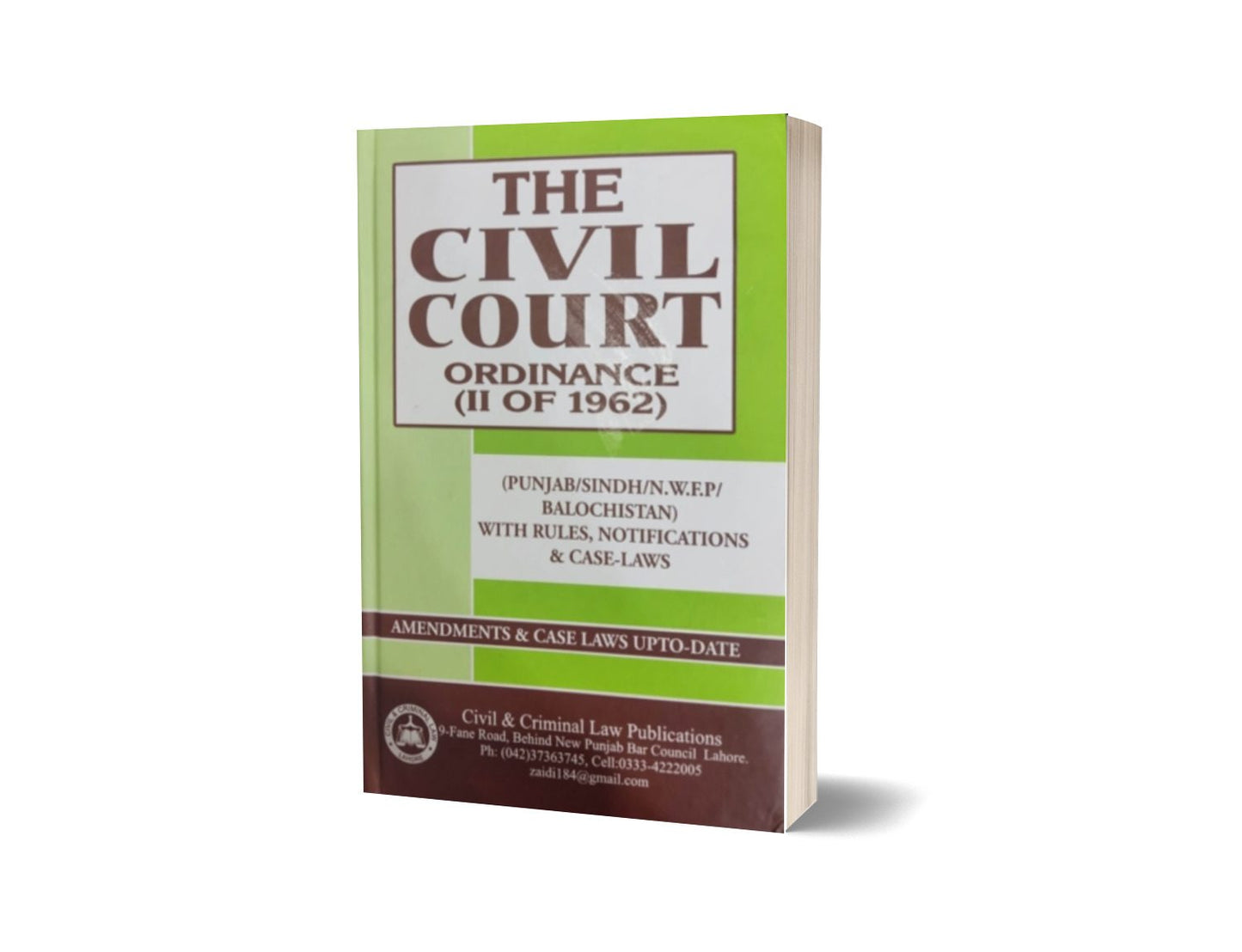 THE CIVIL COURT ORDINANCE, 1962 For Law Book BY M. KAZIM KHAN – Mansoor Book House-Books-Maktaba Sultan e Alamgir