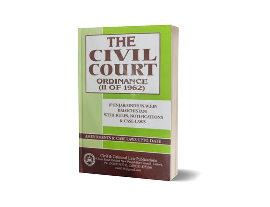 THE CIVIL COURT ORDINANCE, 1962 For Law Book BY M. KAZIM KHAN – Mansoor Book House-Books-Maktaba Sultan e Alamgir