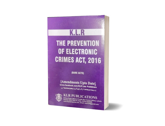 THE PREVENTION OF ELECTRONIC CRIMES ACT 2016 For Law Book By M. MUNAWAR JUNG SHER QADRI &amp; M. IMRAN JUNG SHER QADARI – Mansoor Book House-Books-Maktaba Sultan e Alamgir