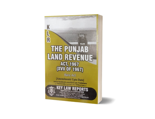 THE PUNJAB LAND REVENUE ACT, 1967 For Law Book By M. MUNAWAR JUNG SHER QADRI &amp; M. IMRAN JUNG SHER QADARI &#8211; Mansoor Book House-Books-Maktaba Sultan e Alamgir