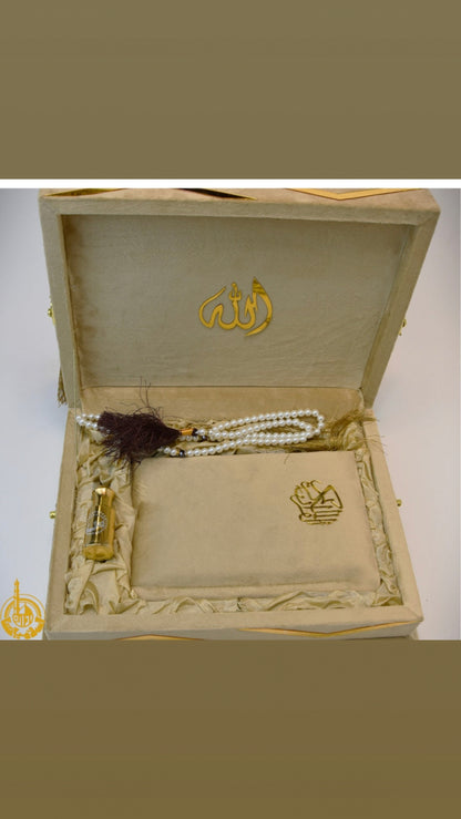Velvet Bridal Quran Set (Ittar , Tasbeeh , Velvet Quran , Velvet Rahal Box