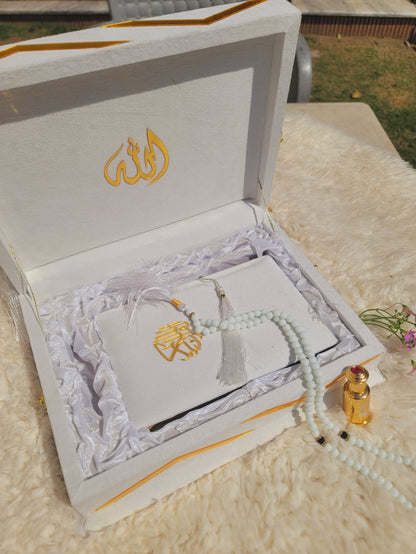 Velvet Bridal Quran Set (Ittar , Tasbeeh , Velvet Quran , Velvet Rahal Box